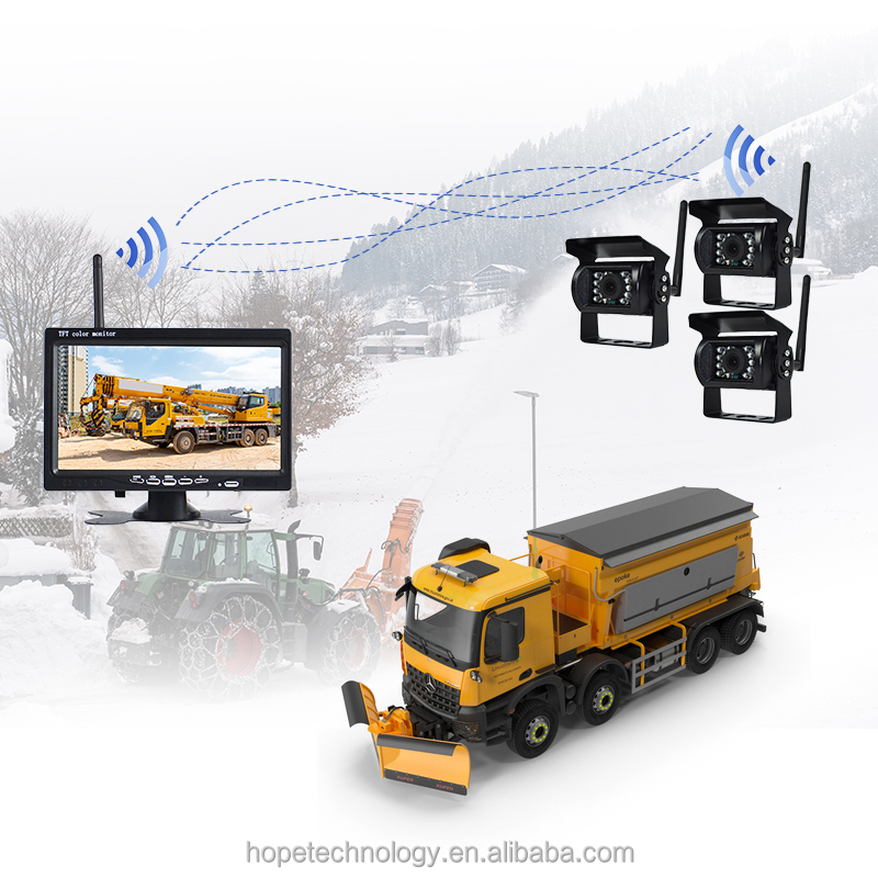 7'' inch IPS Split Monitor Rear View Camera 2.4Gz Wireless car reversing camera