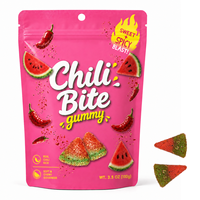 Bonbons piquants personnalisés en gros, saveur pastèque, bonbons chili gommeux, halal, virals sur TikTok, directement de l'usine