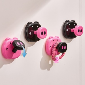 Support OEM Pig Shaped Vacuum No-Drill Decorative Hanging <b>Hook</b> for Clothes Hats & Door New Cartoon Style Suction Cup <b>Hook</b> - Product Image 5
