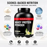 Poudre de protéines de lactosérum 1 kg, riche en protéines avec des multivitamines et des minéraux pour la croissance musculaire, la récupération, la nutrition sportive, complément alimentaire OEM ODM