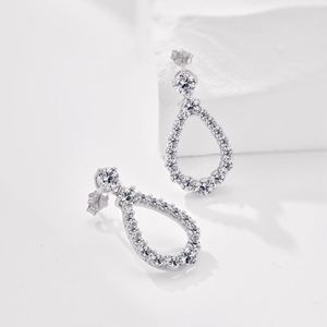 Pendientes de Plata S925 con Diseño Clásico Dylam, Joyería Fina para Mujer, Forma de Gota de Agua, Circonita Cúbica 5A, Diseño Hueco - Product Image 5