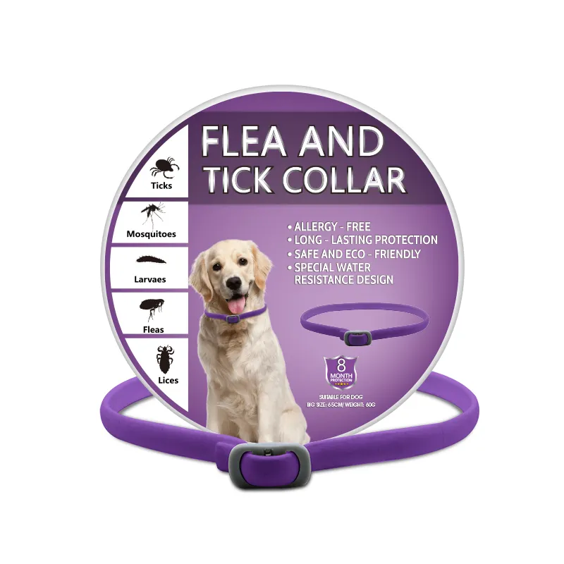 OEM Flea and Tick Collar for dogs No Deet Essential Oils Based 8 Moths Pets Dogs Protection