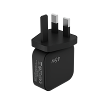 Chargeur GaN 45W Type C+USB a Double Port PD QC Charge Rapide Adaptateur Mural Prise EU UK Chargeur de Voyage pour Téléphone Tablette Ordinateur Portable
