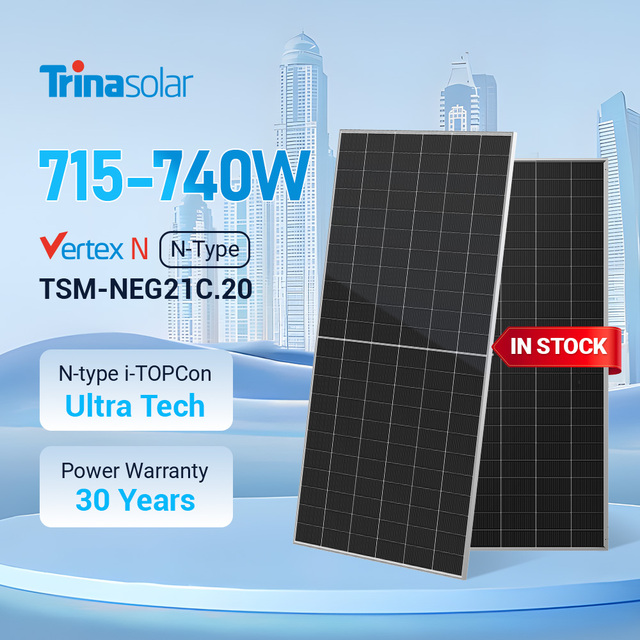Trina Vertex n Double Glass Solar Panel 715w 740 w 730w Industrial Panel Solar Bifacial