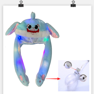 卸売HQホットバニーアイムーブ光る帽子ウサギLedライトジャンプ面白いぬいぐるみ耳の子供のための漫画の帽子女の子のコスプレ - Product Image 5
