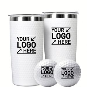 Custom logo 20oz Father Leak-proof Cover Travel <b>Coffee</b> Mug Gift Stainless Steel Vacuum Insulated 20 oz Golf Ball Tumbler - Product Image 1