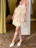 Robe longue à volants en dentelle style européen et américain, coupe crayon amincissante en polyester, pour site web indépendant