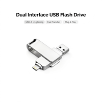 Memoria USB 3.0 Giratoria de Alta Velocidad Tipo-C OTG 2 en 1 de Metal con 2 Años de Garantía