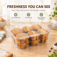 Boîte d'emballage en plastique pour aliments, boîte de rangement pour gâteaux de lune, pain, pâtisseries, conteneur pour gâteaux faits main en supermarché