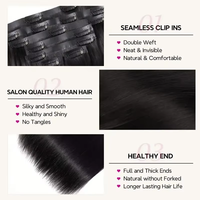 Pas cher Remy 100% Clip en Extension de Cheveux Humains PU Clip Sans Couture dans l'Extension de Cheveux pour les Femmes Blanches Clip de Griffe Extension de Queue de Cheval