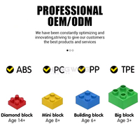 Ensemble de blocs de construction professionnels OEM/DOM, particules de 4,9/3,6/2,5 mm, pièces, briques, boîte personnalisée, forme, couleur, service de conception de jouets en plastique