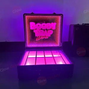 Bespoke logo sang trọng màu đen dẫn tiền Hộp chiếu sáng chúng tôi đô la tiền tệ tàu sân bay trường hợp tiền mặt vali chai cặp cho Đảng - Product Image 2