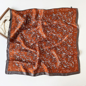 Classic Paisley Printed Satin <b>Chiffon</b> <b>Scarf</b> for Resort Travel Outfitting - Product Image 4