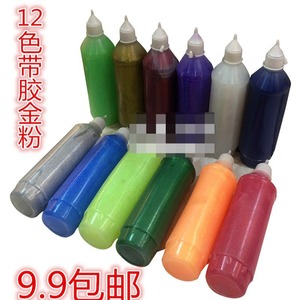 ชุดเย็บปักถักร้อยแบบน้ำ 12 สี พร้อมกาวผงทองกลิตเตอร์เรืองแสงสำหรับตกแต่งงานฝีมือทำมือ - Product Image 3