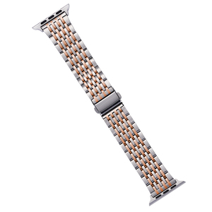 Correa de acero inoxidable Upro de 9 eslabones para Apple Watch Series 11 10 9 8, brazalete metálico de 9 filas con cierre desplegable - Product Image 6