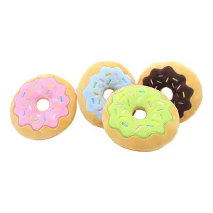 Hoge Kwaliteit Katoenen Set Speelgoed Pet Kerst Pluche Donuts Donut 15Cm Hond Kauwen Piepend Speelgoed 2023