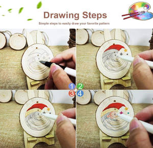 Penjualan terlaris 50 buah ornamen lingkaran kayu polos bulat ornamen kayu alami kosong ornamen kayu untuk Natal - Product Image 5