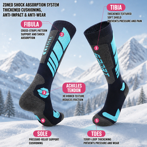 Calcetines de Esquí para Hombre y Mujer, Calcetines de Lana Estándar para Invierno, Calcetines Tejidos hasta la Rodilla con Base Antideslizante para Ciclismo, Senderismo, Correr, para Niños - Product Image 5