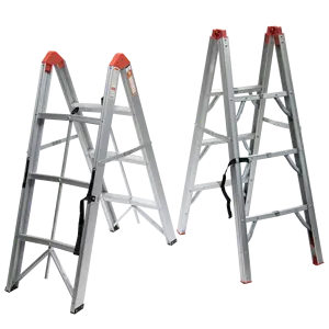 Attic Hinge Stick Ladder Apartment Home 3 Steps Folding Ladder Stairs EN131 Sliver Cheap Aluminum Industrial Aluminum Customized