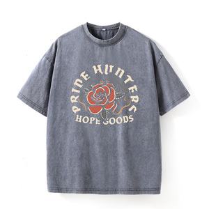 <span class=keywords><strong>Camiseta</strong></span> de Manga Corta para Hombre, Estilo Vintage, Lavada, Talla Grande, 'Rose Prime Hunters Hope Goods', Impresión Digital, Ecológica, 100% Algodón - Product Image 2