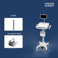 Chariot d'ordinateur portable médical multifonctionnel le plus vendu pour hôpitaux et hôtels, modèle Vision Technology HW-MED