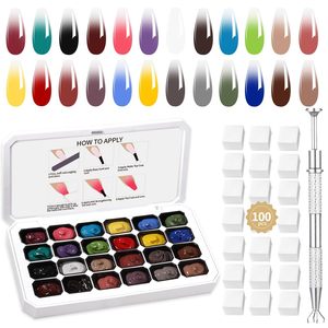 Gel <span class=keywords><strong>de</strong></span> <span class=keywords><strong>Uñas</strong></span> Degradado Sólido <span class=keywords><strong>de</strong></span> 24 Cuadrículas para Nail Art, Purpurina Fina, Novedad 2026, Gel <span class=keywords><strong>de</strong></span> Transferencia <span class=keywords><strong>de</strong></span> Alta Saturación y Espesor para Mezclar y Aplicar en <span class=keywords><strong>Uñas</strong></span> - Product Image 4