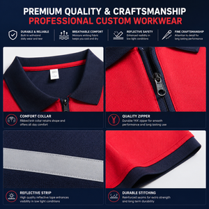 Custom Wholesale Hi Vis Safety <strong>Work</strong> Short Sleeve POLO Shirt Reflective Strip <strong>Construction</strong> Engineering Logistics <strong>Work</strong> <strong>Clothes</strong> EN - Product Image 3