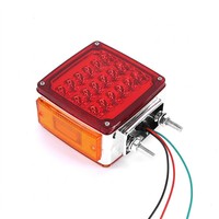 Feu de signalisation LED double face carré pour camion et remorque, clignotant, feu stop, feu latéral, fixation à double boulon, ambre/rouge, 12V 24V, étanche pour garde-boue