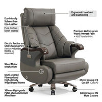 Fauteuil de massage électrique moderne USA, fauteuil de direction multifonctionnel en cuir véritable, inclinable et réglable en hauteur