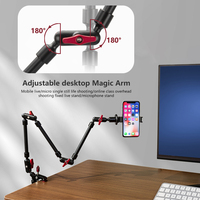 Braccio Articolato a Frizione da 22 Pollici con Morsetto, Asta Selfie per Telefono Cellulare, Webcam e Microfono per Creatori di Contenuti