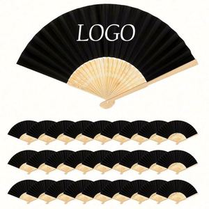 Abanicos de Mano Blancos para Boda, Plegables, de Bambú y Tela con Grabado Artesanal, Recuerdos para Invitados con Caja de Regalo - Product Image 2