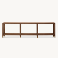 Sassanid OEM Francia Siglo 19 París Sala de estar de lujo Graydon Caramel Shagreen Sofá Consola trasera Mesa 96"