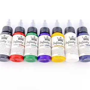 ชุดหมึกสัก 1 ออนซ์ 30 มล. 7 สี ไลน์นิ่งสีดำสีแดงเม็ดสีศิลปะบนร่างกายสำหรับศิลปินมือใหม่ - Product Image 2
