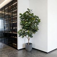 Ficus Lyrata artificiel de grande taille (295 cm) à l'aspect naturel, design personnalisé, pour la décoration d'hôtels, de bureaux et de restaurants