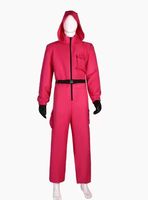 Halloween hommes coréen drame TV film et jeu Cosplay Costume adulte rouge combinaisons carnaval Costume travail salopette ensemble