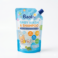 Sachet de recharge de savon liquide pour lessive bébé, sans BPA, avec bec verseur, 700 ml et 1 L, personnalisé en usine