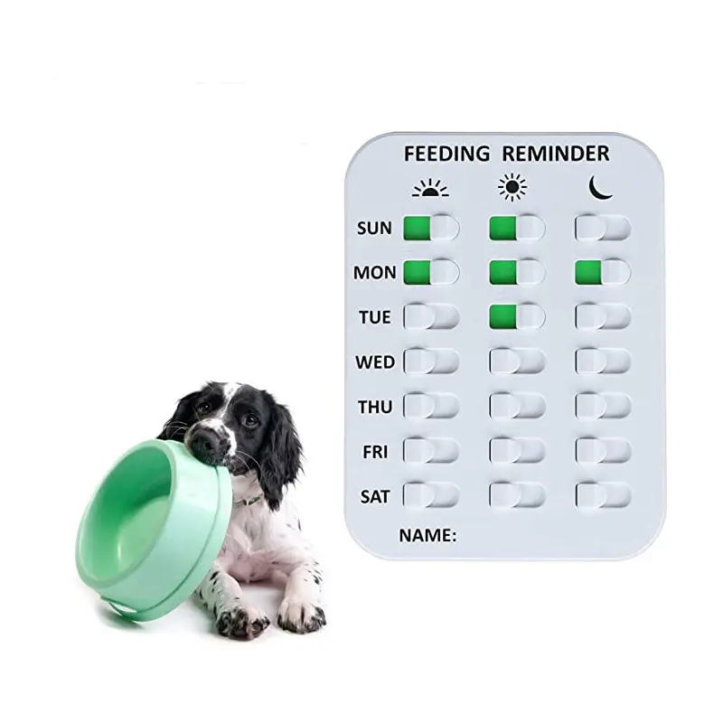 Hot Sales Dog Feeding Reminder 3 Times a Day Pet Feeding Chart Magnetic ABS Medicine and Food Tracker Reminder