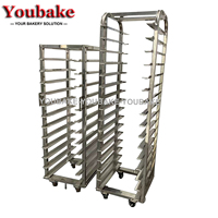Chariot de four commercial 16/32 plateaux en acier inoxydable de qualité alimentaire, chariot de boulangerie mobile pour la cuisson des toasts et croissants