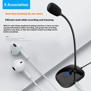 Usb năng động Microphone cho máy tính để bàn chơi game trực tiếp ghi âm và giọng nói K bài hát có dây máy tính xách tay máy tính với hộp gói bao gồm - Product Image 2