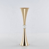 Vase trompette en métal pour fleurs de mariage, centre de table décoratif