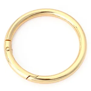 Пружинный зажим из цинкового сплава золотистого цвета для ворот, уплотнительное кольцо, застежка для сумок, металлическая позолоченная застежка для ворот, круглый крючок