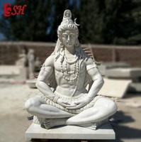 Statuette de bouddha sculptée à la main, Statue du buste, en marbre, indien, du seigneur du jardin, Shiva
