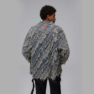 Diznew <span class=keywords><strong>เสื้อ</strong></span>แจ็กเก็ตผ้ายีนส์ขนาดใหญ่พิเศษสำหรับผู้ชายเสื้อแจ็กเก็ตแฟชั่น - Product Image 2