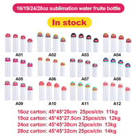 Bouteille d'eau vierge pour sublimation 16oz 19oz 24oz 32oz, gourde sport en métal à double paroi avec revêtement anti-transpiration pour presse à chaud et création DIY