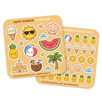 Schattige sticker vellen Kawaii strand fruit oceaan karakter zelfklevende stickers waterdichte decor stickers voor journal scrapbooking