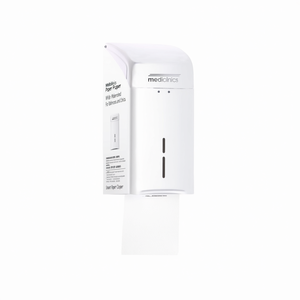Dispensador de papel Mediclinics blanco para montar en la pared, para baños y clínicas - Product Image 2