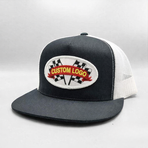 Casquette Trucker Personnalisée avec Logo, Maille Noire et Blanche, 6 Panneaux, Réglable, Snapback, Patch Brodé sur le Panneau Avant, Unisexe, Décontractée - Product Image 4