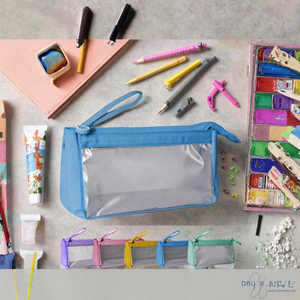 Astuccio Grande in Plastica con Cerniera Hzzycer, Grande Capacità, Portatile, <span class=keywords><strong>per</strong></span> Ragazze e Ragazzi, Studenti di Scuola Media, Superiore e Università (Blu) - Product Image 3