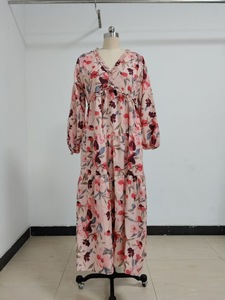 Vestido Maxi elegante de alta calidad con logotipo o estilo personalizado de fábrica ODM para mujer, vestidos largos elegantes con estampado <span class=keywords><strong>imperio</strong></span> para mujer - Product Image 4
