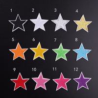 Patchs brodés étoiles colorées 4,2x4,9 cm à thermocoller pour vêtements et sacs, badge décoratif